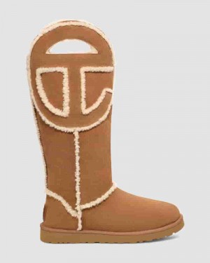 UGG All Gender X TELFAR Logo Tall Støvler Herre Brune | DKI8640L