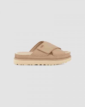 UGG Goldenstar Cross Slide Sandaler Dame Brune | DKH8565A