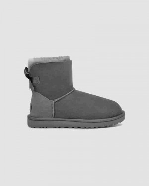 UGG Mini Bailey Bow II Boot Støvler Børn Grå | DKR8688V