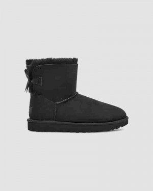 UGG Mini Bailey Bow II Støvler Dame Sort | DKW8527N