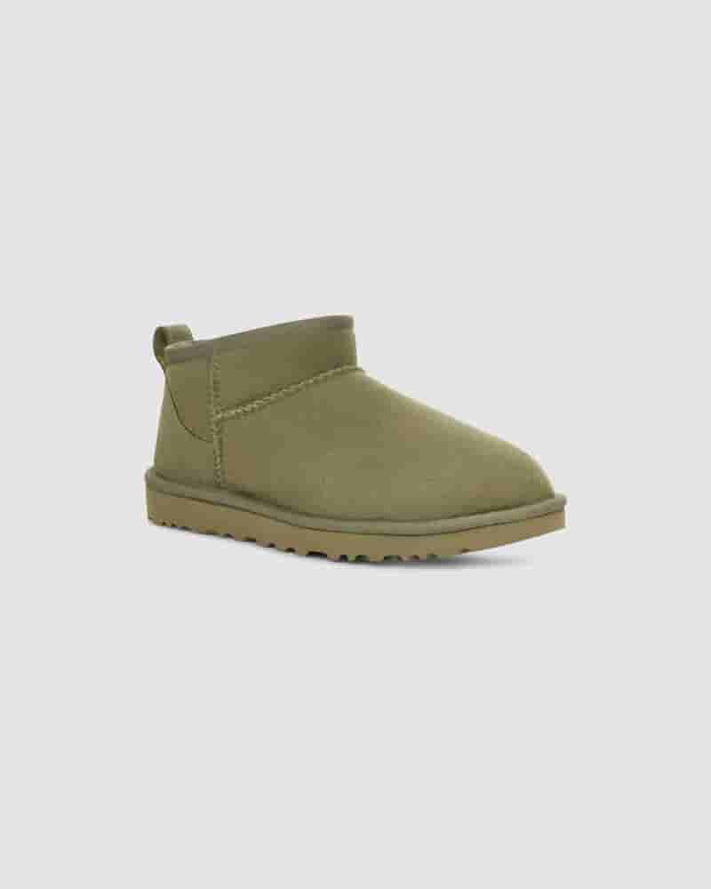 UGG Classic Ultra Mini Støvler Børn Olivengrøn | DKV8707R