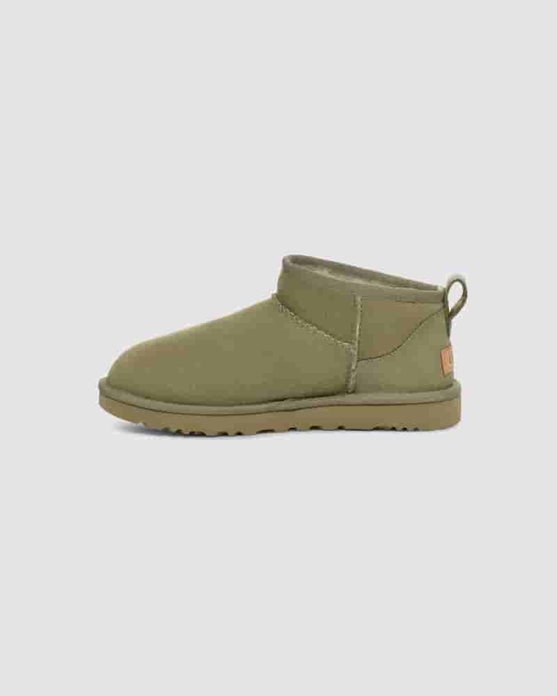 UGG Classic Ultra Mini Støvler Børn Olivengrøn | DKV8707R