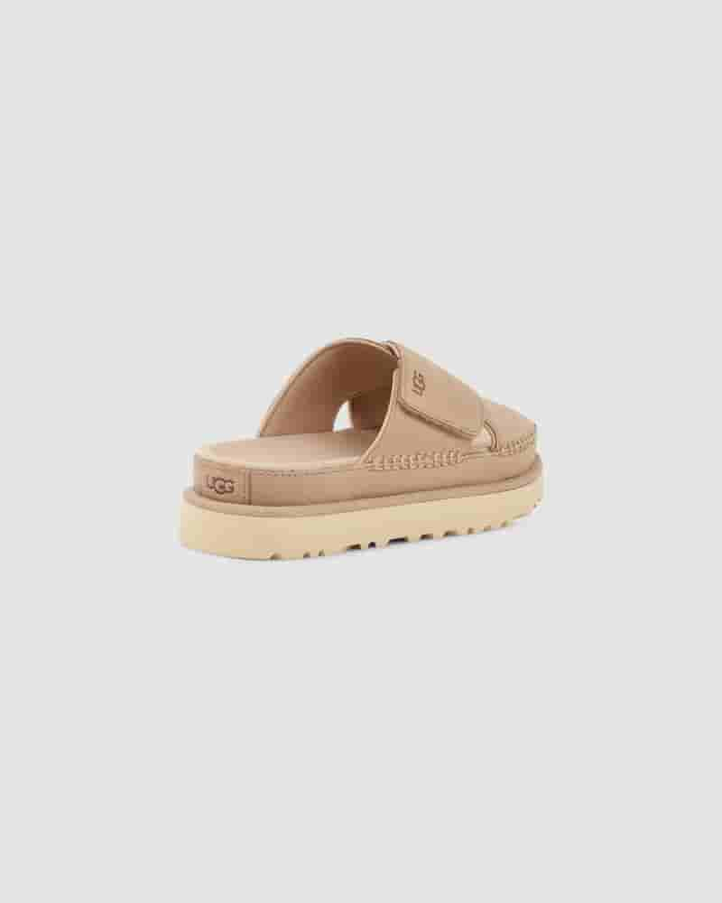 UGG Goldenstar Cross Slide Sandaler Dame Brune | DKH8565A