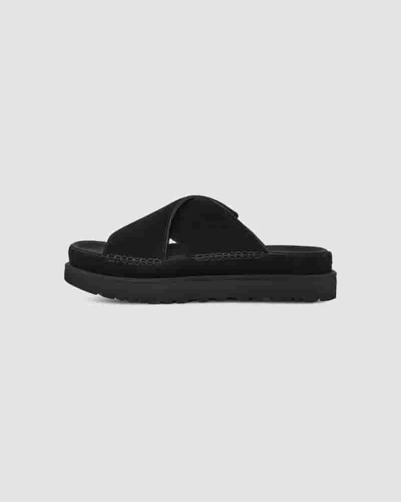 UGG Goldenstar Cross Slide Sandaler Dame Sort | DKG8566S