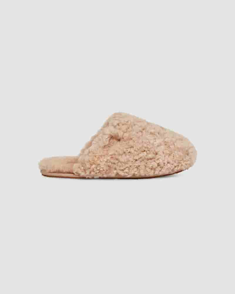 UGG Maxi Curly Slide Tøfler Børn Brune | DKZ8717U