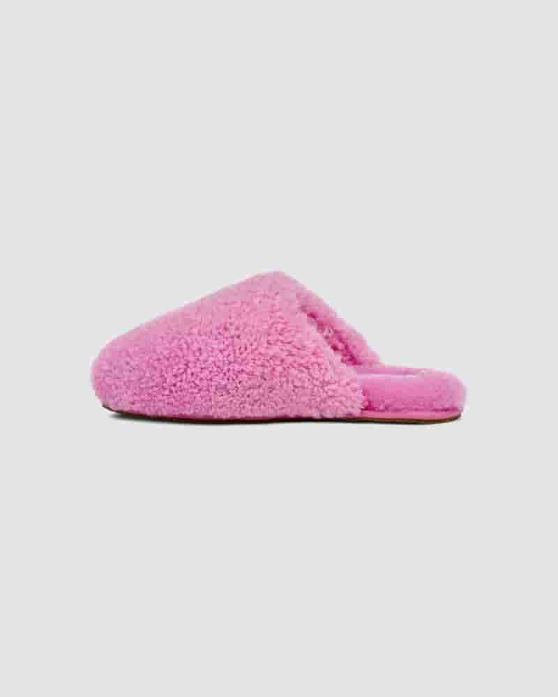 UGG Maxi Curly Slide Tøfler Børn Lyserød | DKC8715T