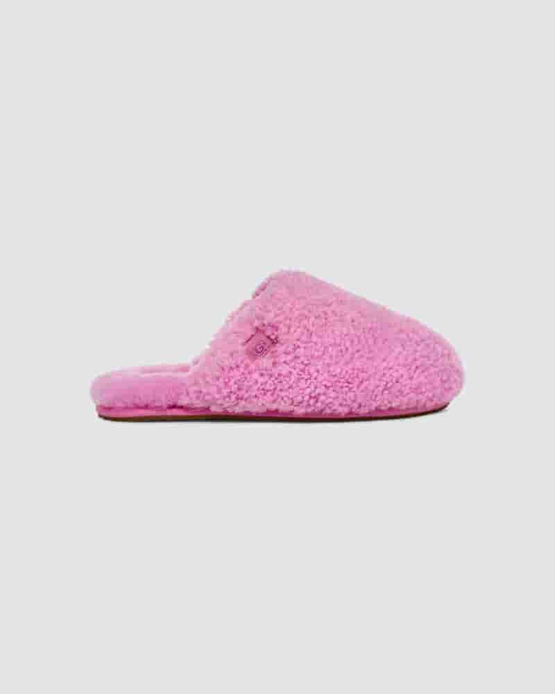 UGG Maxi Curly Slide Tøfler Børn Lyserød | DKC8715T