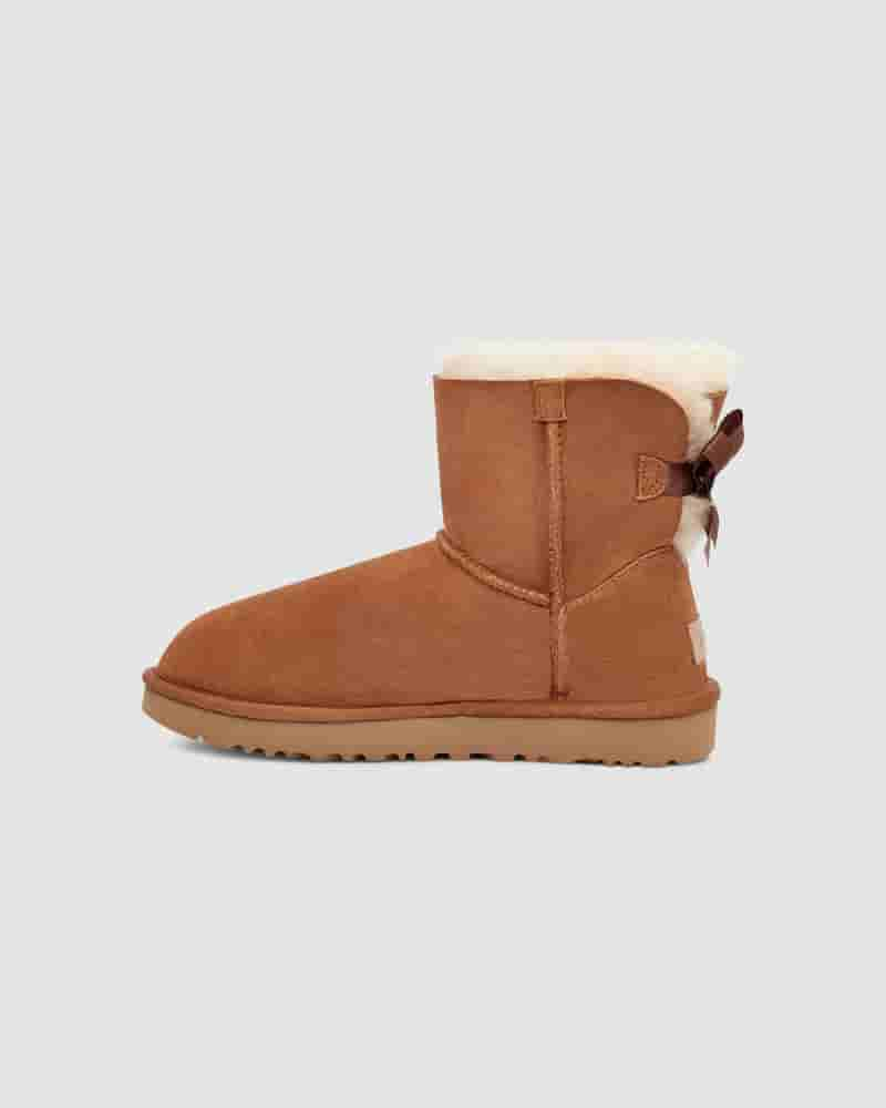 UGG Mini Bailey Bow II Støvler Dame Kaffe | DKQ8528M