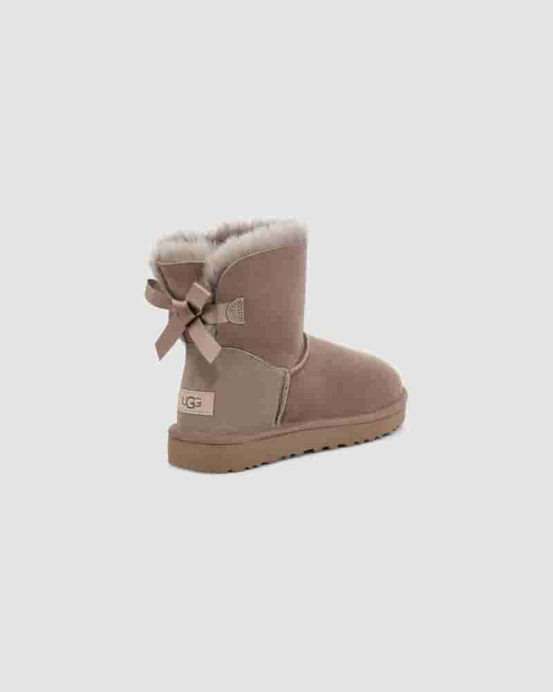 UGG Mini Bailey Bow II Støvler Dame Khaki | DKE8526B