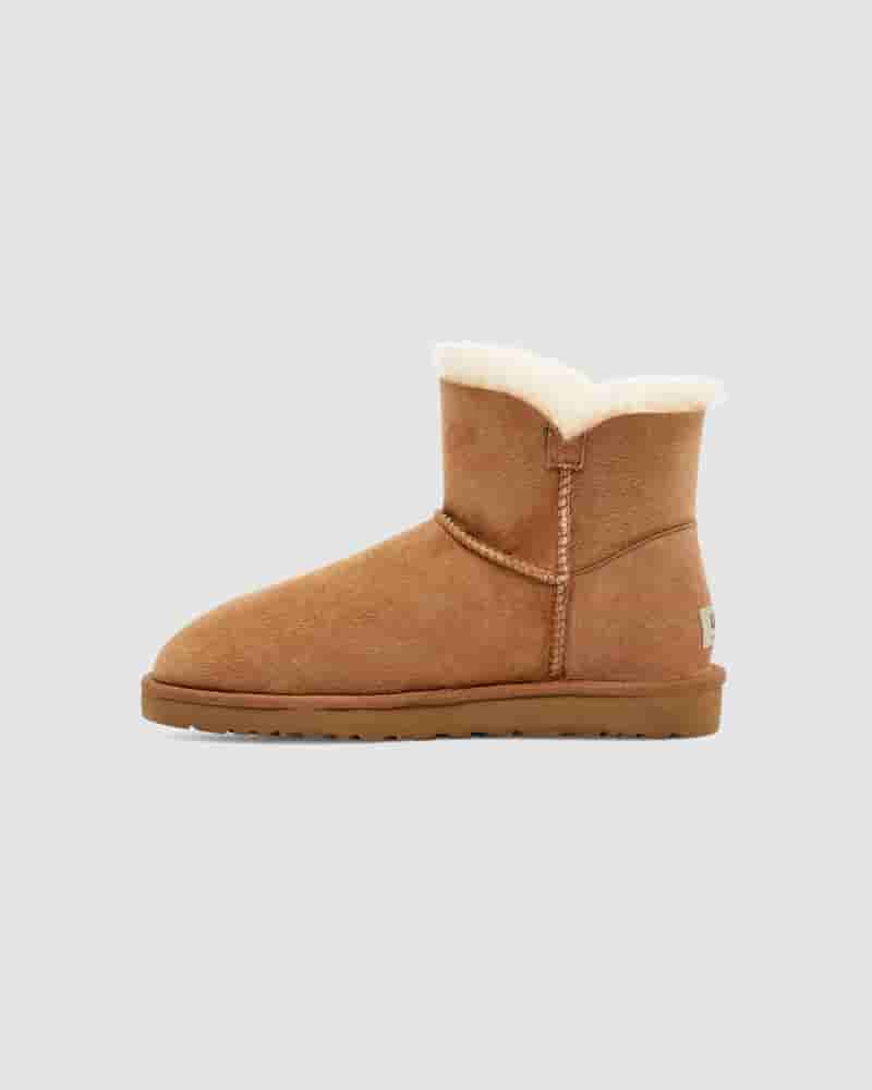 UGG Mini Bailey Button II Støvler Børn Brune | DKL8703I