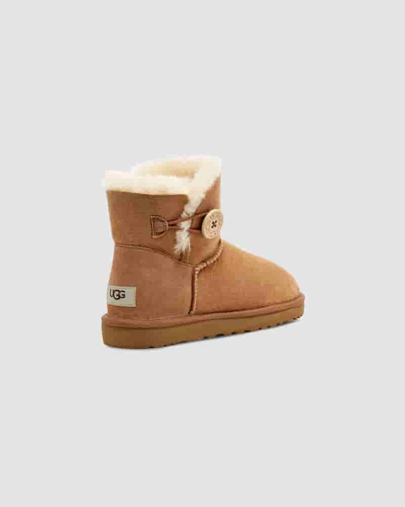 UGG Mini Bailey Button II Støvler Børn Brune | DKL8703I