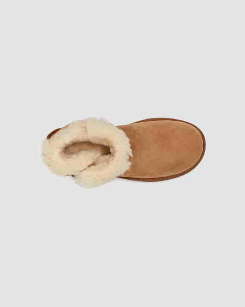 UGG Mini Bailey Button II Støvler Børn Brune | DKL8703I